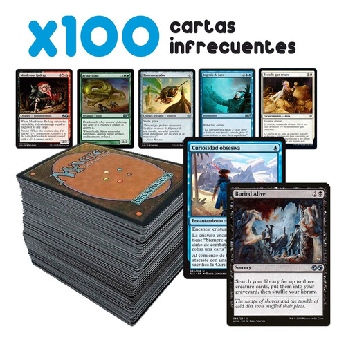 Pack De 100 Cartas Infrecuente Magic Originales Surtidas Mtg