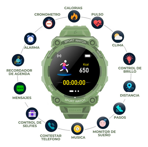 Reloj Ele-gate Fd68 Deportivo Impermeable 1.3 Bluetooth