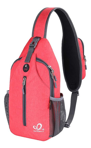 Mochila Cruzada Waterfly Tipo Bandolera De Viaje Rojo