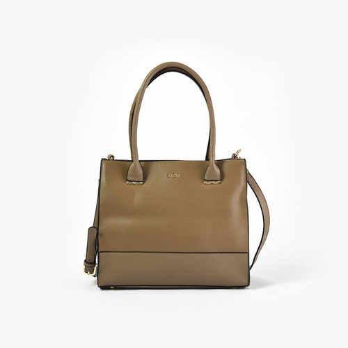 Cartera Ziol Cambria Tipo Dos Asas Tres Div. Taupe Oscuro