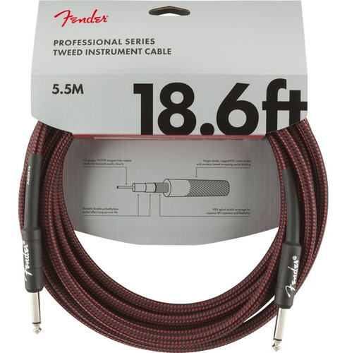 Cable Para Instrumento Fender Professional 18.6ft Red Tweed