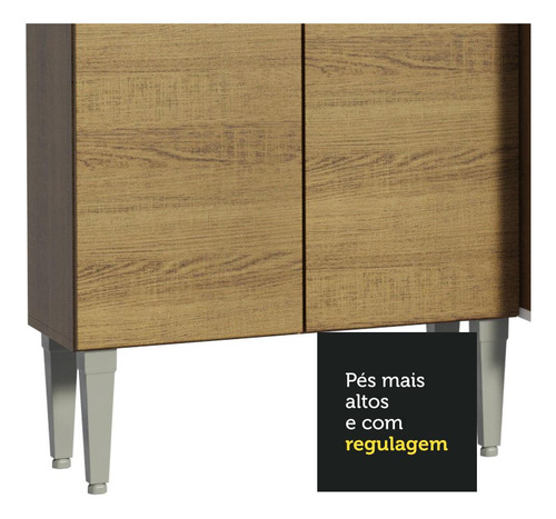 Mueble de Cocina Compacto de 229cm con Fregadero Emilly Madesa Color Rústico