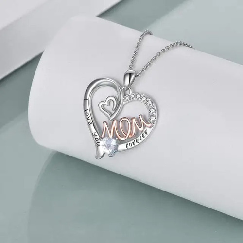 El Mejor Para El Dia De Madres Collar Y Dije De Plata Color Plateado