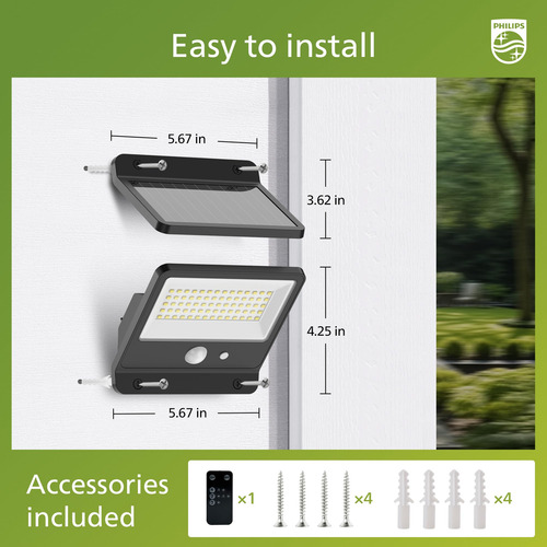 Luz Solar De Seguridad Philips Led 6500k Con Sensor De Movim