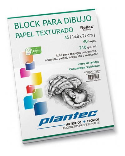 Block De Hojas De Dibujo Plantec - Texturado A5 Encolado
