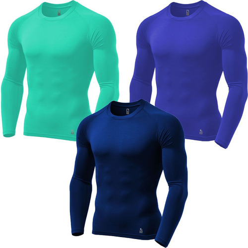 Kit C/ 3 Camisas Proteção Fpu 50 Ciclismo Segunda Pele Lycra