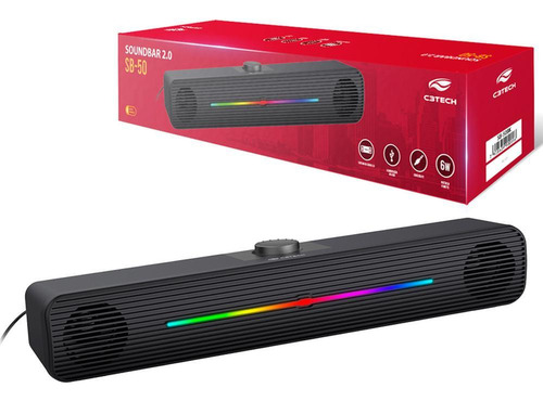 Soundbar2.0 6w Conexão P2 Alimentação Usb Drive 50mm Sb-50bk