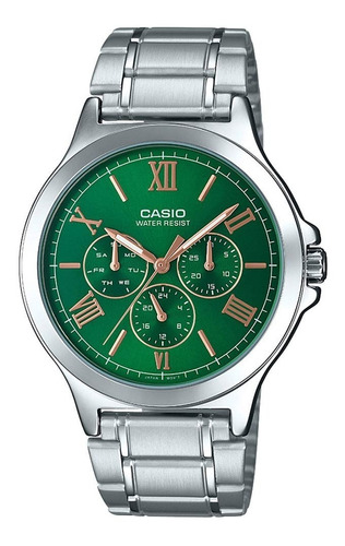 Reloj Casio Mtp-v300d-3a Para Caballero Original -verde 