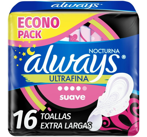 Toallas Higiénicas Always Ultrafina Nocturna Largas 16u