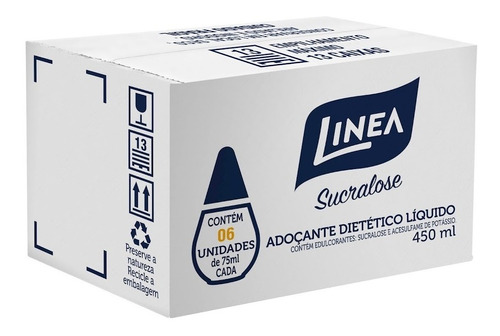 Kit 6 Adoçantes Liquído Sucralose 75ml Cada Linea