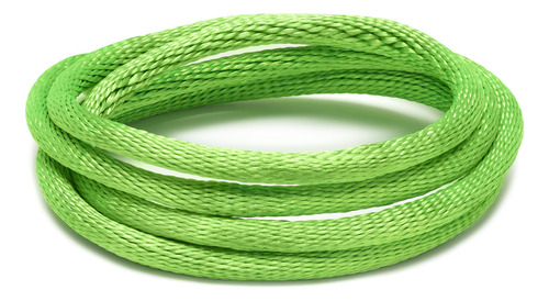 Fio De Seda Cordão De Cetim Rabo De Rato 4 Mm Artepunto 40 M Cor Verde Neon