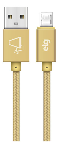 Cabo Em Tecido Micro Usb V8 2 Metros M520bg ELG Cor Dourado