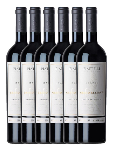 Vino Tinto Piattelli Gran Reserva Malbec Mendoza Caja X6