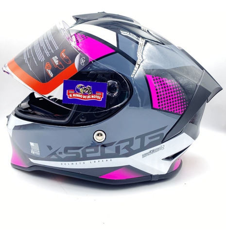 Casco Moto X-sports V151 Lexot Negro/rosa