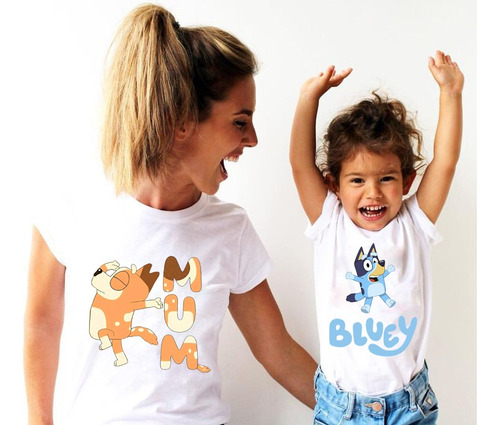 Dúo Playera Y Pañalero Día De Las Madres Bluey Mom