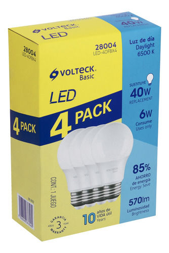 Kit Pack De 4 Lámparas De Led 3w 6w   Bajo Consumo Luz Dia 