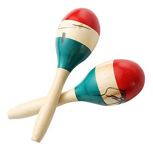 Maracas De Madera Coloridas, Compatible Con Música Salsa.