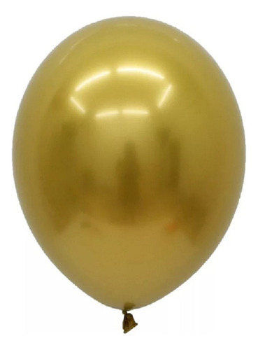 Globos Látex Cromo Metalizados R12 X 10 Cotillón Activarte Color Dorado Cromo Cotillón Activarte