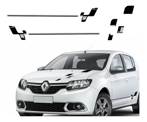 Kit Adesivos Lateral, Capo Renault Sandero Imp169