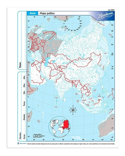 Mapas Rivadavia N°3 Block X40 Asia Político