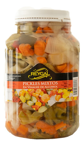 Pickles Mixtos En Vinagre Clásicos Reygal - Garrafa 2 Kg 
