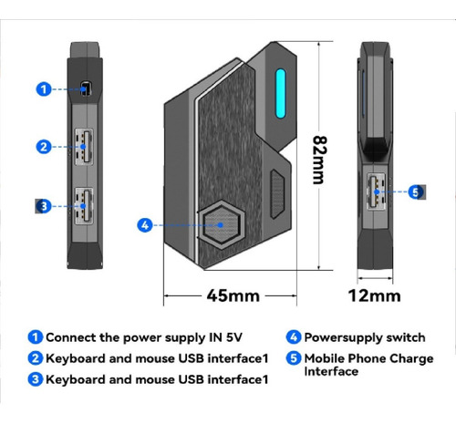 Adaptador De Mouse Y Teclado Para Juegos En Celular Andr/ios