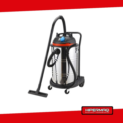 Imagen 2 de 7 de Aspiradora Profesional Fema 60 Lts 1200 W Acero Inox Ruedas