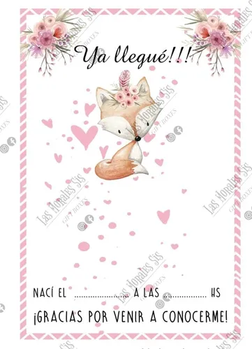 Tarjeta De Nacimiento Personalizadas