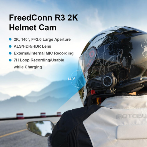 Freedconn R3 Auriculares Bluetooth Motocicleta Cámara 2k Mmg