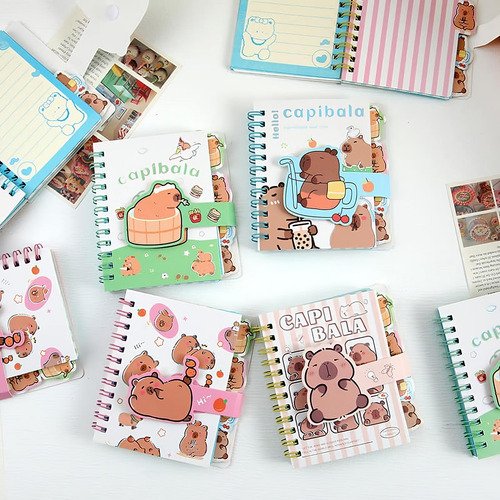 Mini Libreta Capibara Hojas Con Diseño Y Separadores