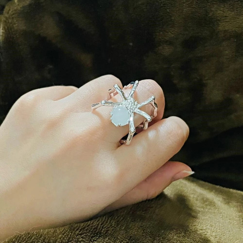 (bk) Anillo De Araña Abierto Ajustable Para Halloween, Estil