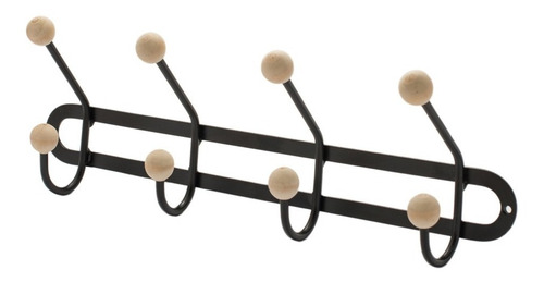 Imagen 3 de 6 de Perchero Pared Organizador Nórdico 4 Brazos Madera Metal