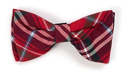 The Worthy Dog Black Watch Plaid Bow Tie Adjustable Qajur