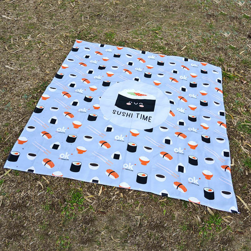 Imagen 6 de 8 de Lona Playera Lona Picnic Con Bolsa 140x140 Sushi Time