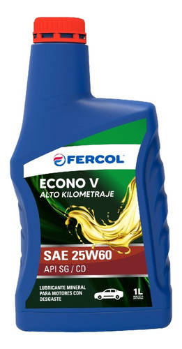 Lubricante Mineral Fercol 25w60 Motor Nafta Diesel 1 L