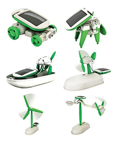 Kit Juguete Robot Solar Educativo Robotica 6 En 1 Verde