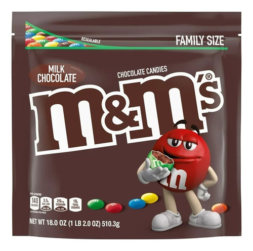M&m Chocolate Con Leche 510.3g Familiar Grande