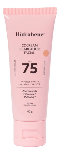 Cc Cream Clareador Facial Fps75 40g - Hidrabene