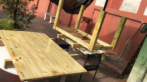 Mesas Reforzadas Pino A Medida, Barnizadas, Con Caja/espiga