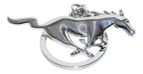 Imagen 6 de 6 de Hermoso Llavero Ford Mustang En Metal Caballo Color Plateado