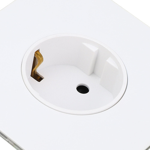 Enchufe De Pared Con Enchufe Blanco, Panel De Acero Inoxidab