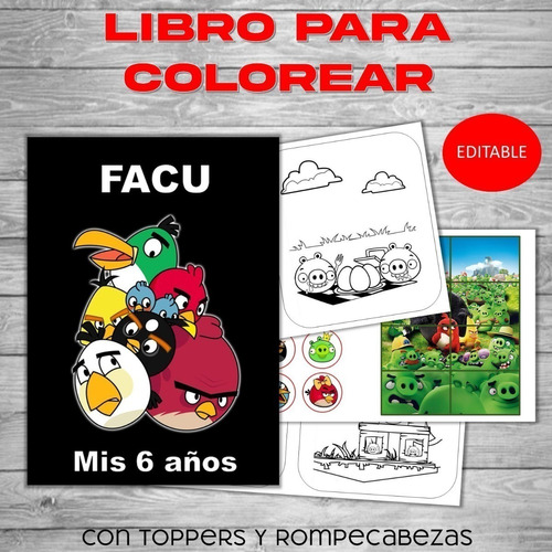  Para Colorear Y Personalizar Imprimible Angry Birds
