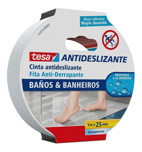 Cinta Tesa Antideslizante Para Baño 25mmx5m 