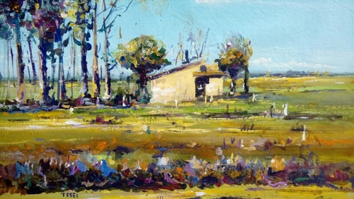 Cuadros Campo Gauchos Pampa 60x60 Pintado A Mano 76