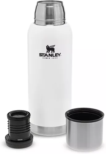 Termo Stanley 1l Adventure Original Blanco Con Tapon Cebador