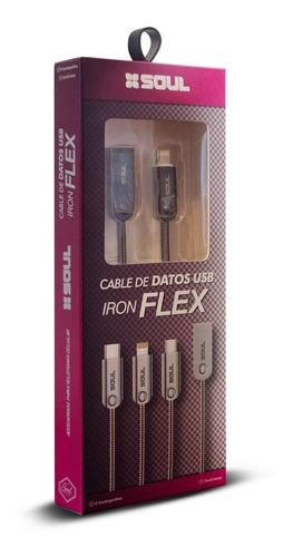 Cable Cargador Usb Iron Flex Para iPhone 5 6 7 8 Se X 11 12