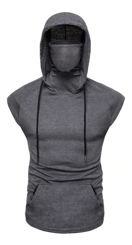 Regata Masculina Ninja Com Mascara Embutida E Capuz Slim Fit