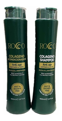 Pack Shampoo+acondicionador Colageno Rocco Sin Sal 400 Ml