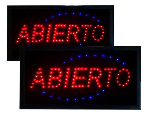 Pack X15 Cartel Led Abierto Super Comercios Kioskos Luminoso