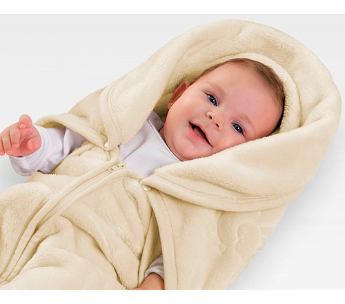 Cobertor Jolitex Baby Sac Relevo - Bege Desenho Do Tecido Liso